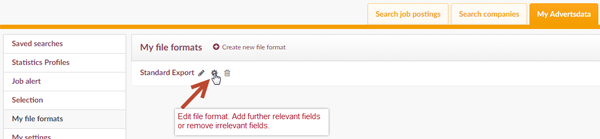 Defining standard file format with relevant fields