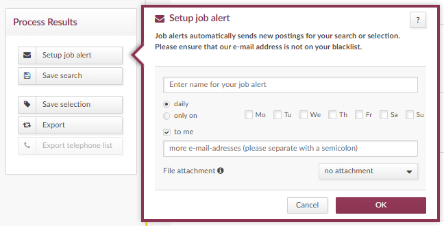 Job alert in Advertsdata