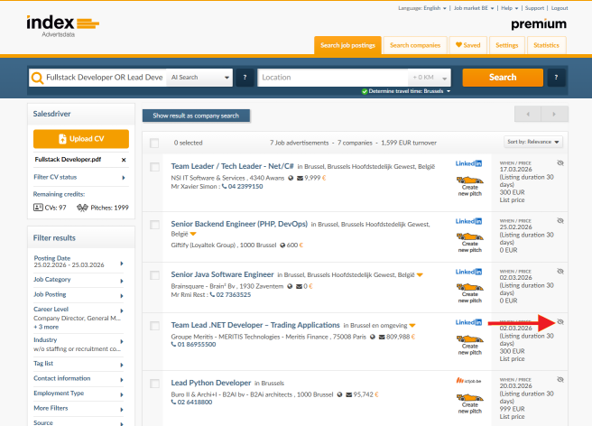 Ansicht Salesdriver Adverstdata