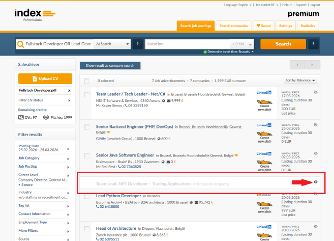Ansicht Salesdriver Adverstdata